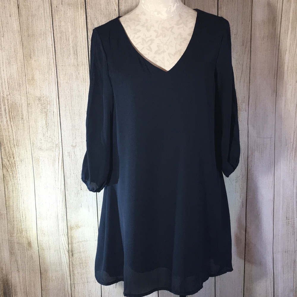 Navy blue with slit sleeve